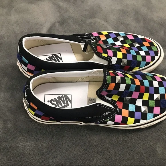 Vans Colorful Checkered Slip-On Loafers - Picture 2 of 5